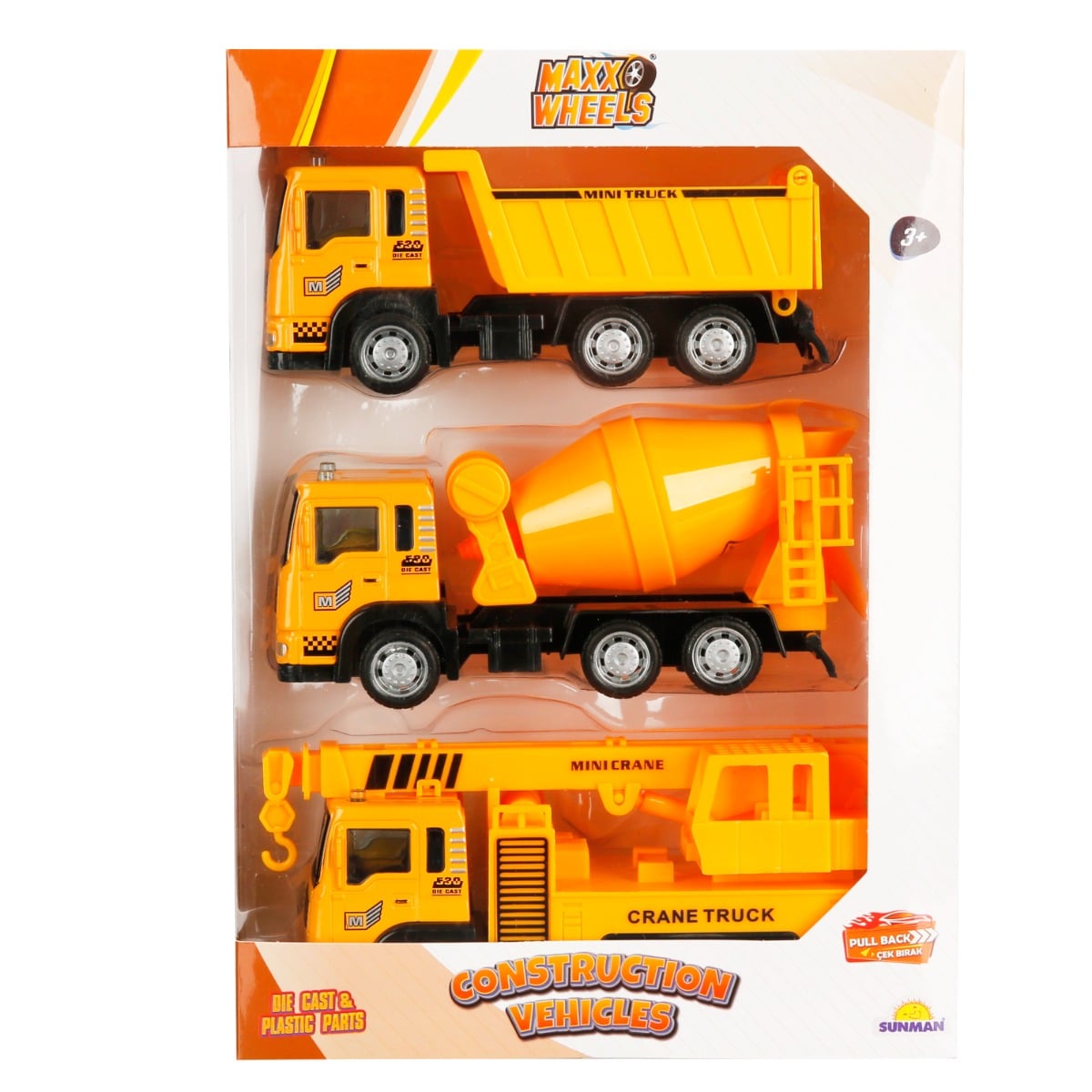 Set 3 Vehicule Maxx Wheels - Pull Back