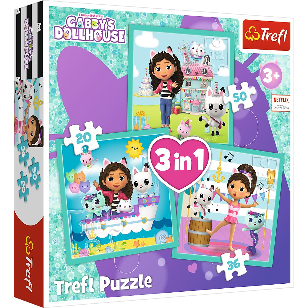 Puzzle Trefl 3In1 Gabby, Dezvoltare și Distracție