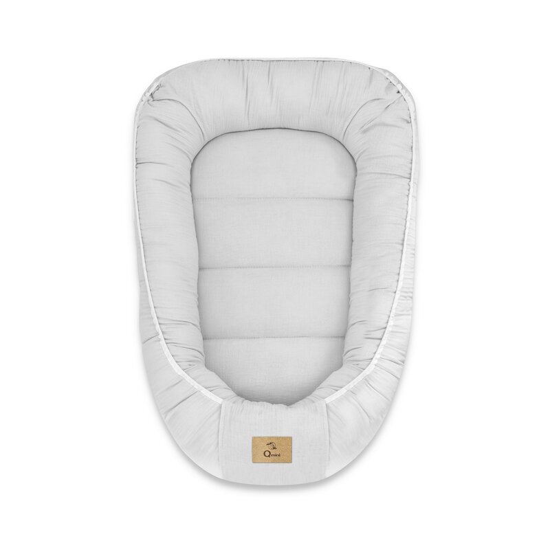 Qmini Baby Nest Gray - Cosulet Muselina Dubla - imagine 2