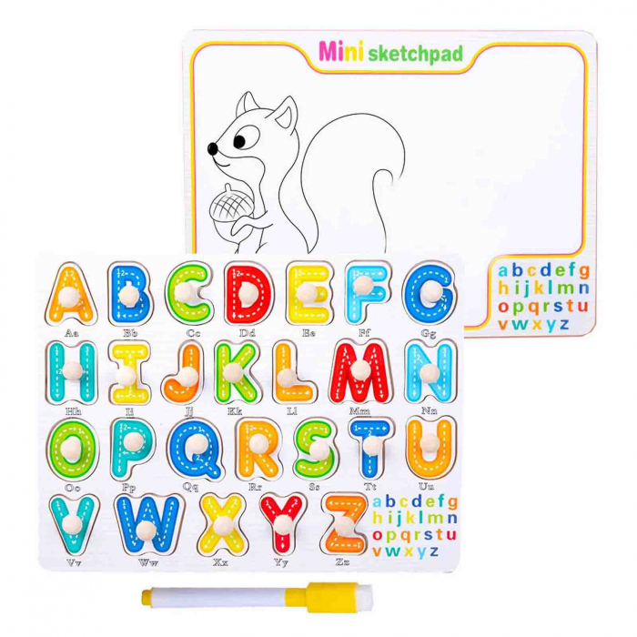 Puzzle Litere Alfabet + Tablită Desen Krista