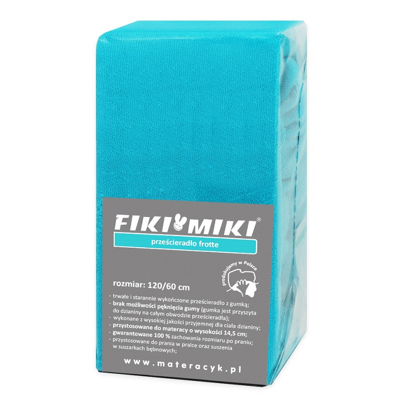 Cearsaf frotir turcoaz 120x60 cm Fiki Miki