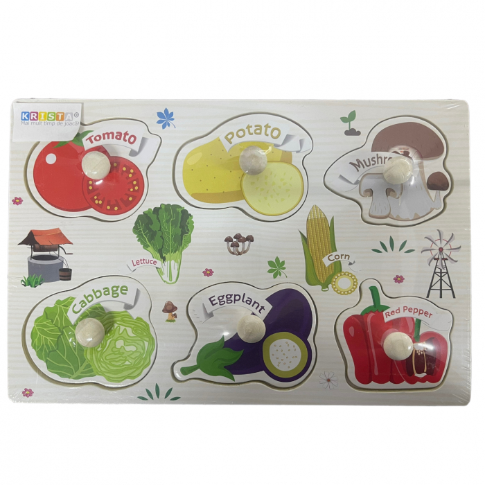 Puzzle Lemn Legume Montessori Krista