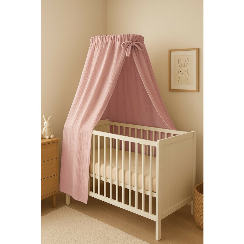 Baldachin Qmini muselină Powder Pink