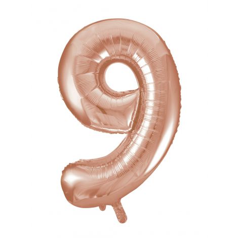Balon Folie Cifra 9 Roz Unique | Decor Petrecere
