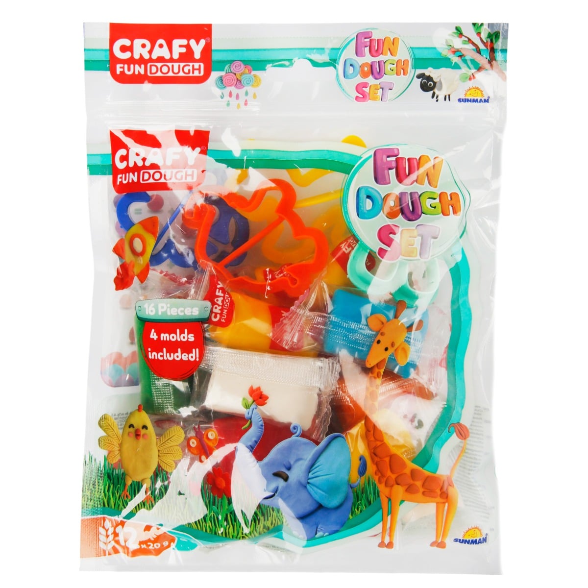 Set Plastilina Crafy 12 Piese + Forme