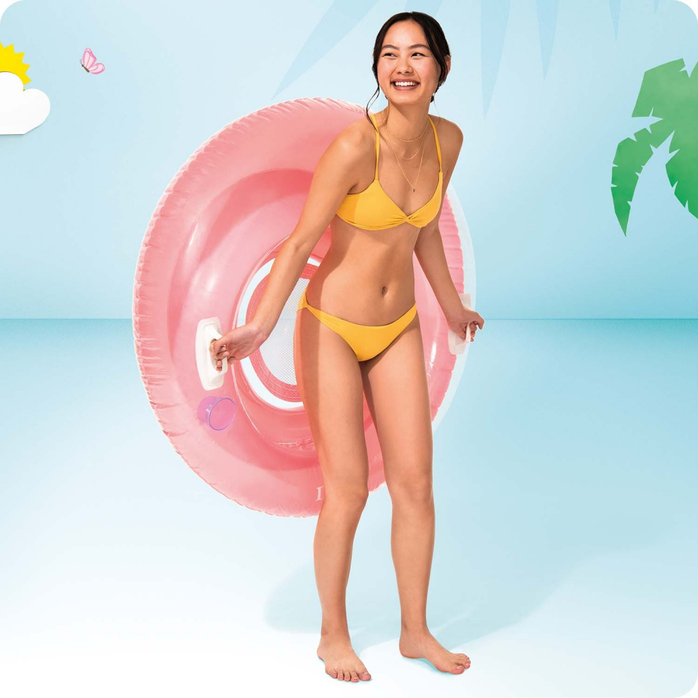 Colac Gonflabil Intex Tip Fotoliu Roz - imagine 2
