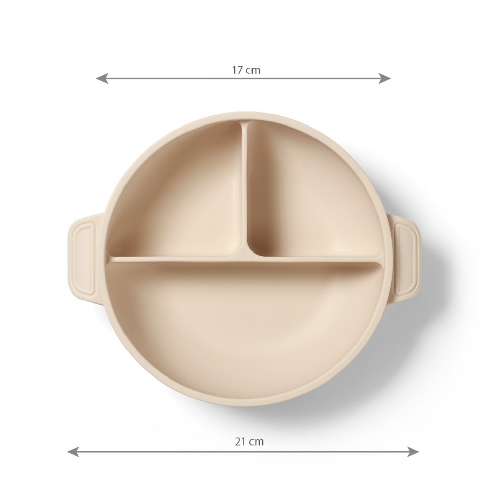 Farfurie Babyono Silicon cu Ventuza Bej - imagine 7