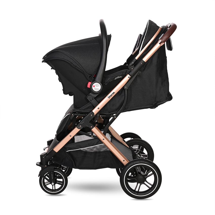 Carucior Lorelli Storm Luxe Black, Aluminiu, pana la 22kg