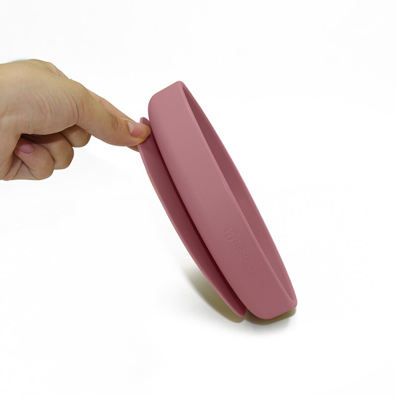 Farfurie silicon PetiteMars cu ventuza, Roz - imagine 3