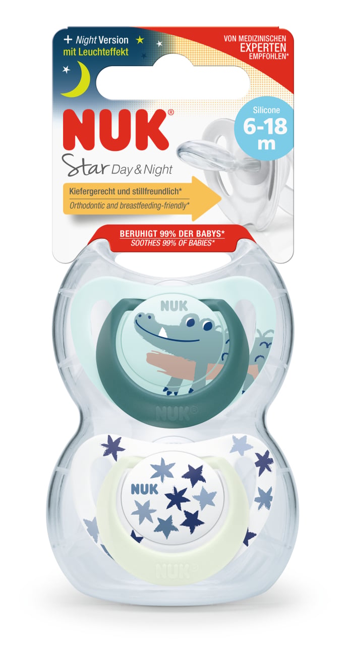 Suzeta Nuk Star Day&Night 2buc 6-18luni