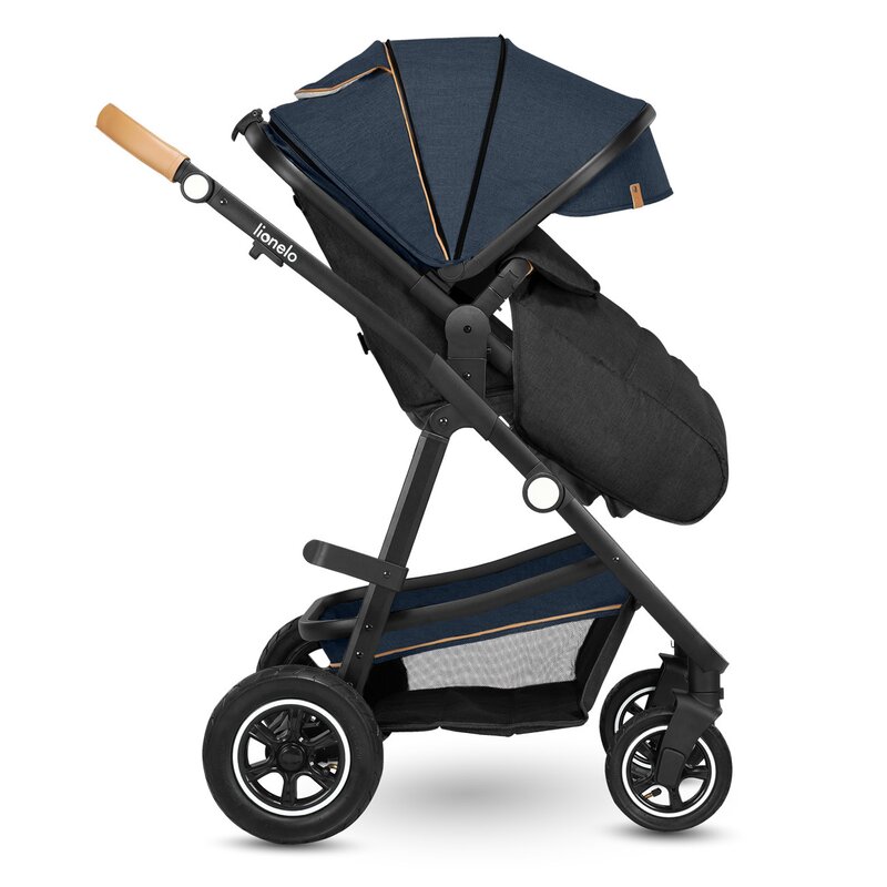 Carucior Lionelo Amber 3 in 1 Albastru, Cadru Aluminiu - imagine 8