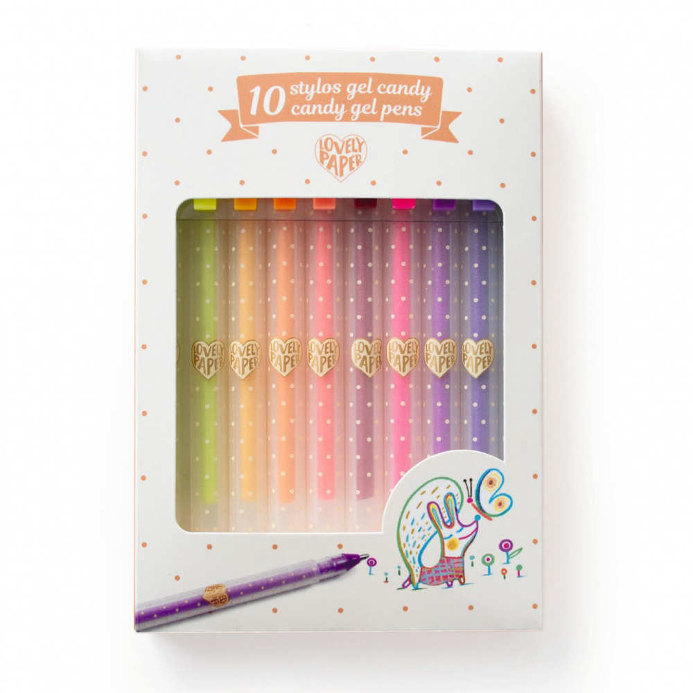 Set 10 pixuri gel Djeco culori pastelate