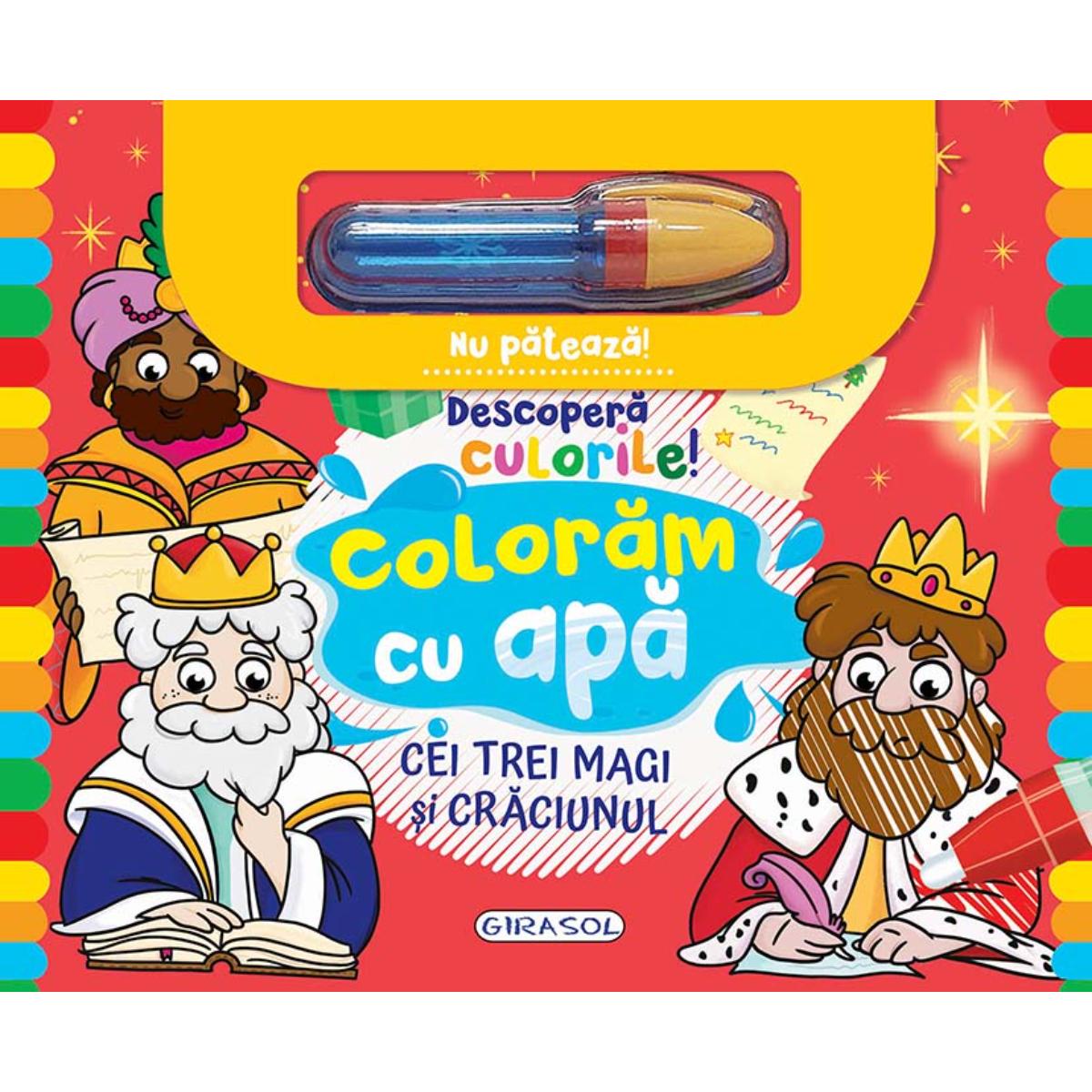 Carte Colorat cu Apă Girasol | Reutilizabil Crăciun