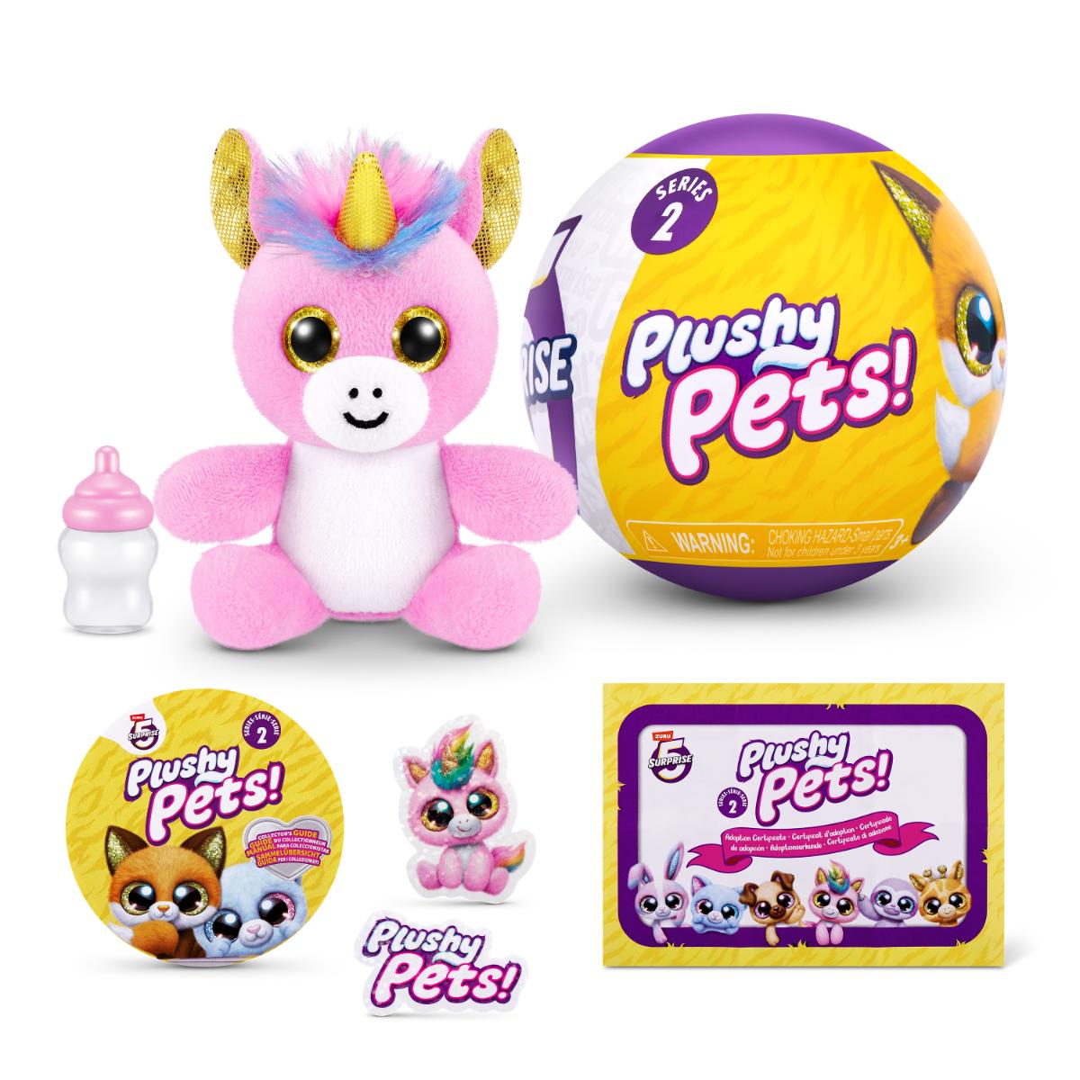 Jucarie Plushy Pets cu 5 Surprize și Certificat