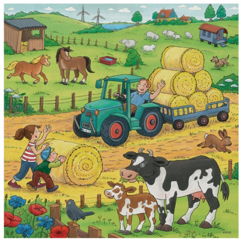 Puzzle Ravensburger Munca la Fermă, 3x49 piese - imagine 2