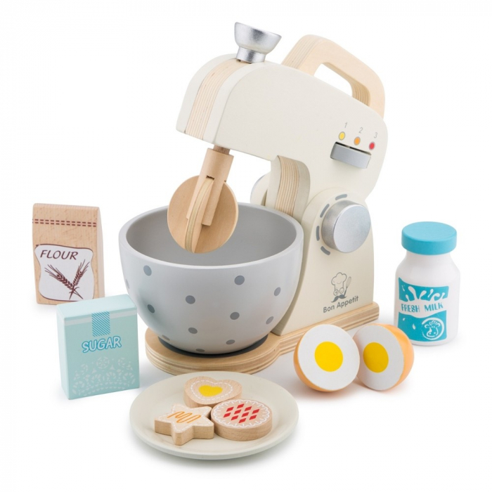 Set Mixer Lemn New Classic Toys, Alb