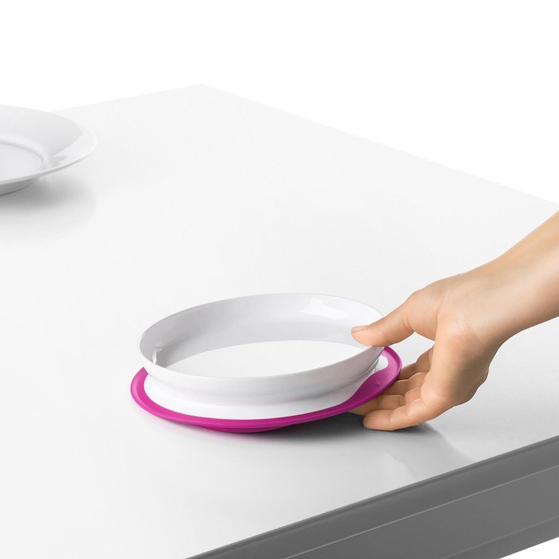 Farfurie Silicon Roz OXO Tot, Antiderapantă