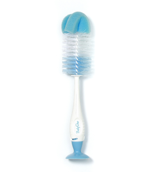 Perie biberon BabyOno cu ventuza, Albastra - imagine 2