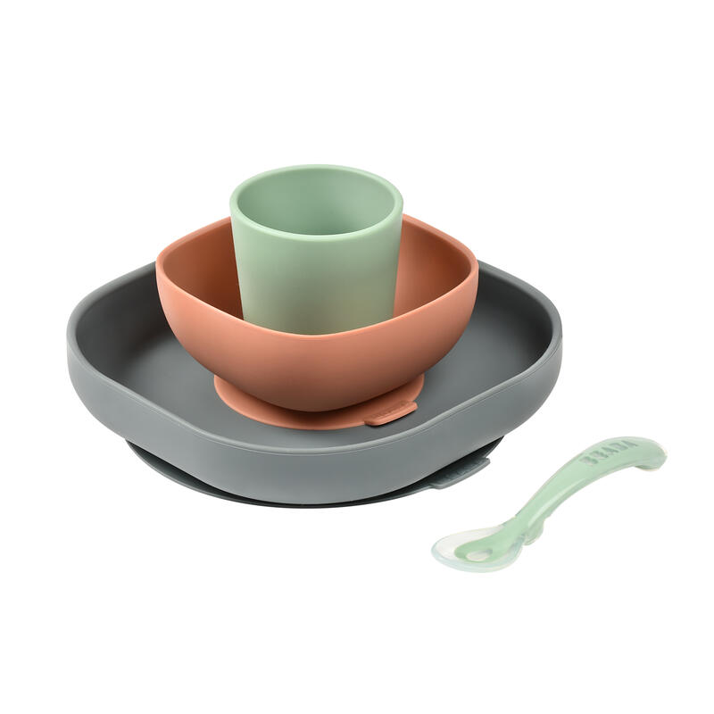 Set Masa Silicon Beaba Mineral 4 Piese - imagine 5
