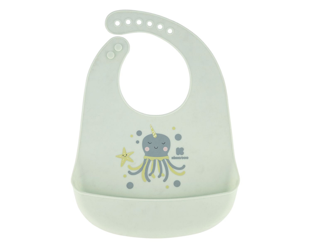 Baveta Silicon KikkaBoo cu Buzunar, Sea World Octopus
