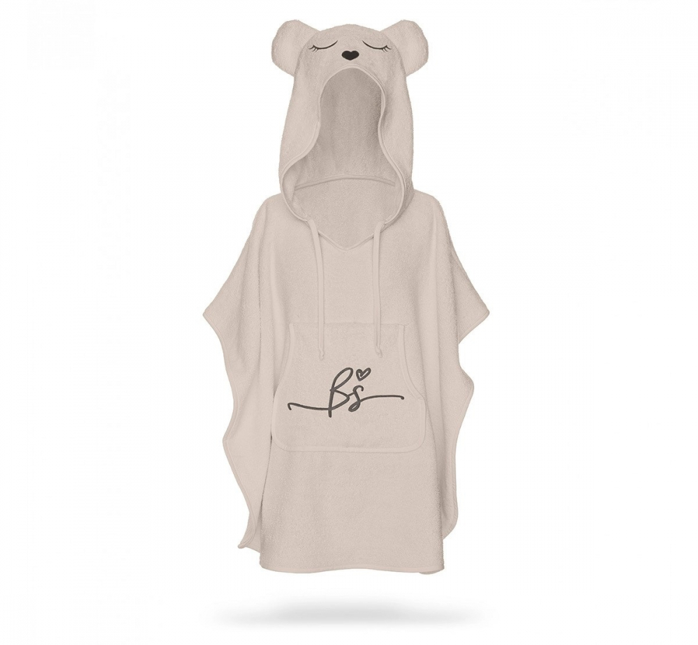 Prosop Poncho Bambus BabySteps Beige cu Glugă - imagine 3