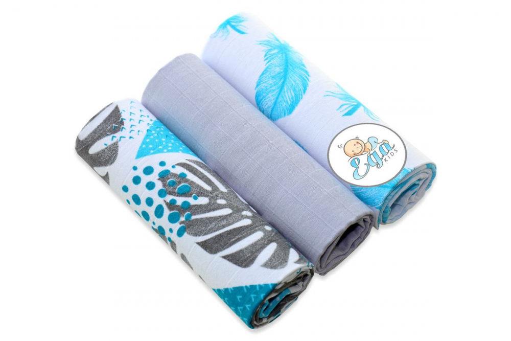 Set 3 scutece Egakids bumbac 60x80 cm - imagine 2