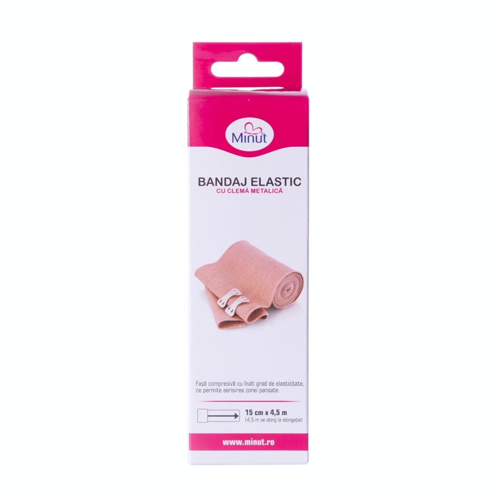 Bandaj Elastic Minut cu Clema 15cm | Suport Eficient - imagine 4