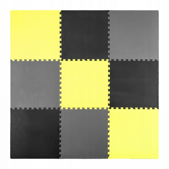 Saltea Puzzle Ricokids 180x180 cm, Galben/Gri/Negru - imagine 4