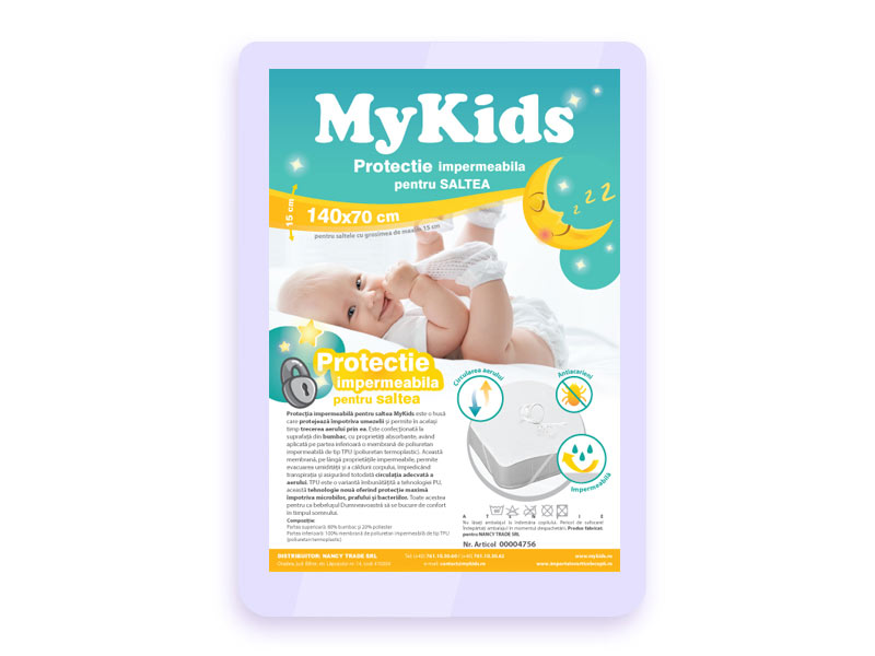 Protectie Impermeabila Saltea Mykids 180x80