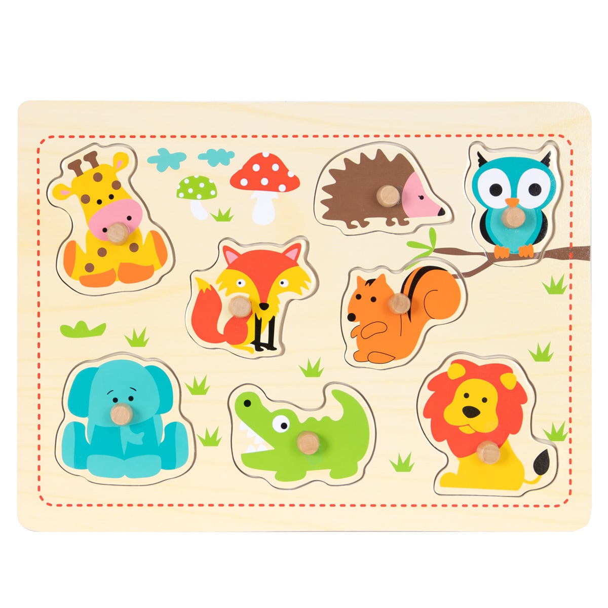 Puzzle Lemn Animale Salbatice Sunman 8 Piese