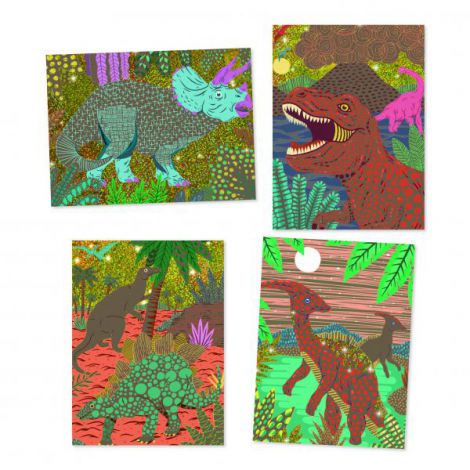 Joc creativ de razuit Dinozauri Djeco - imagine 3
