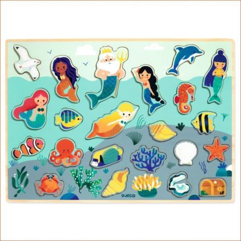 Puzzle Ocean Lemn Djeco | Jucărie Educativă - imagine 4