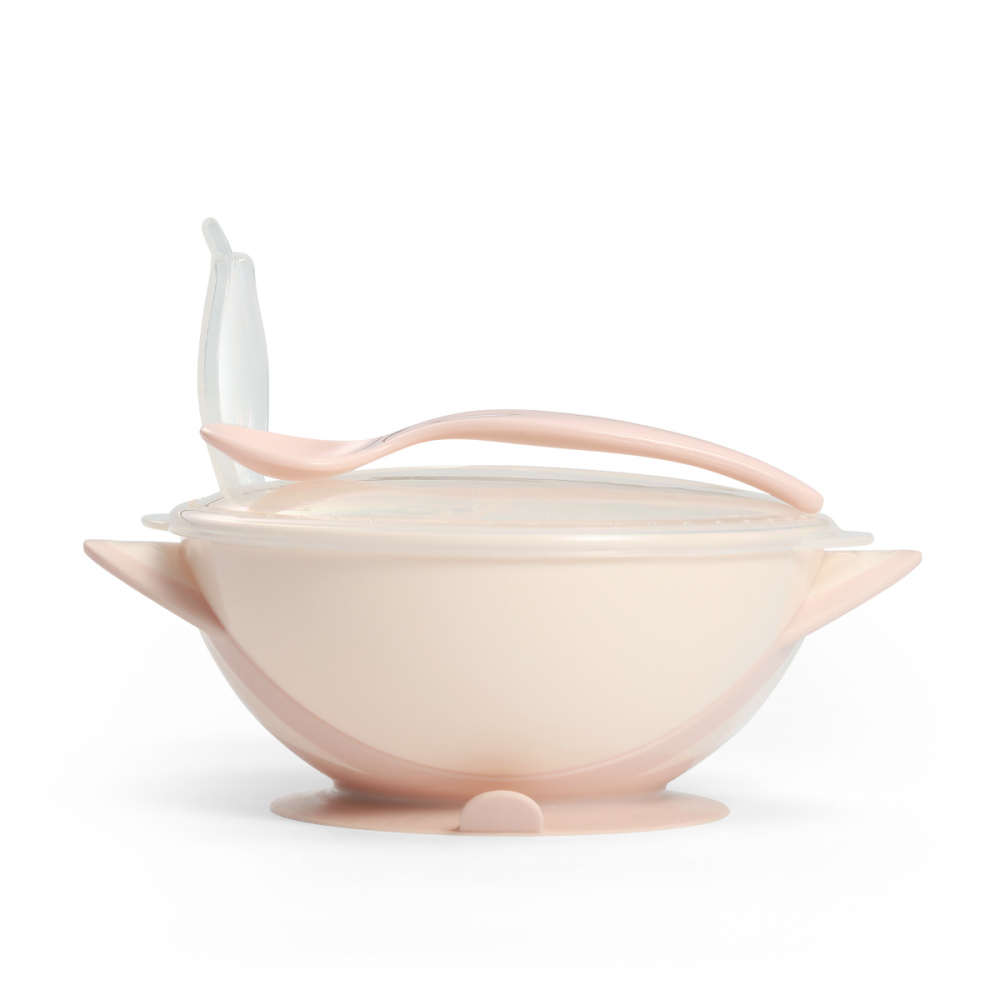 Castron ventuza Babyono cu lingura Bej - imagine 5