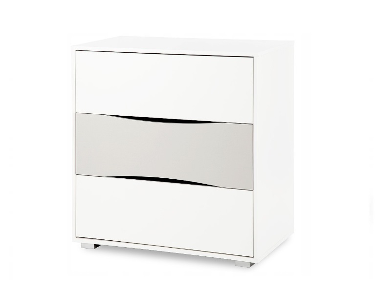 Set Mobilier Copii Klups Nati Alb-Gri | Patut și Comodă