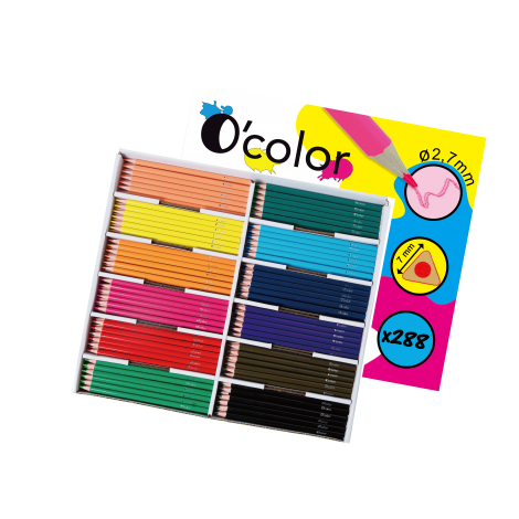 Set 288 Creioane Colorate Ocolor, Triunghiulare