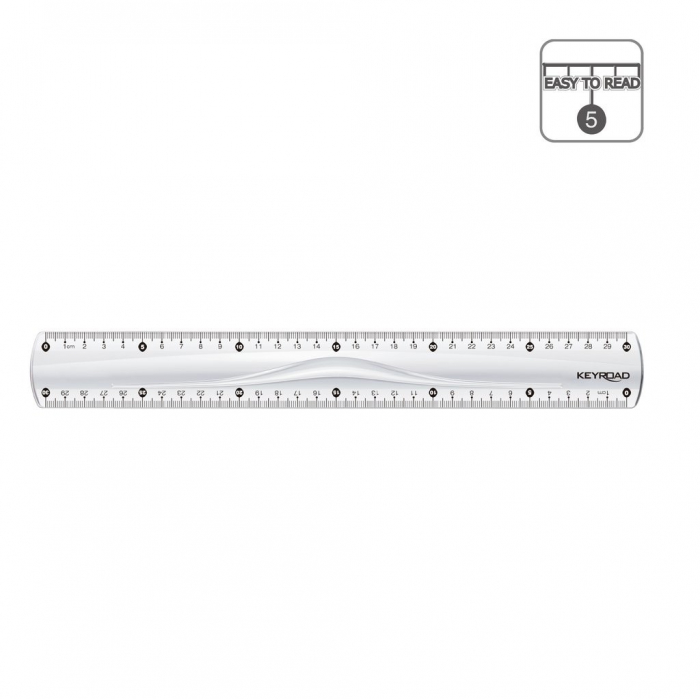 Rigla Keyroad 30cm Transparentă