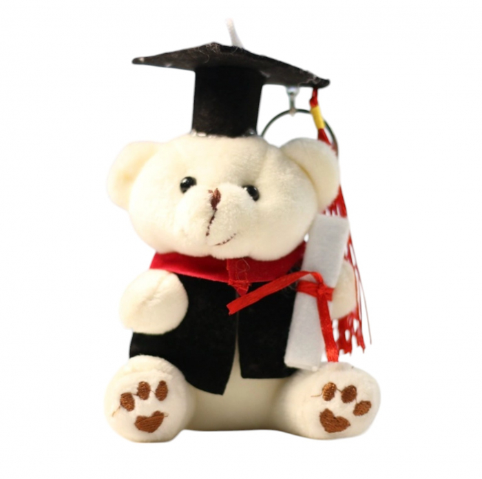 Ursuletul Absolvent Krista 10 cm Alb
