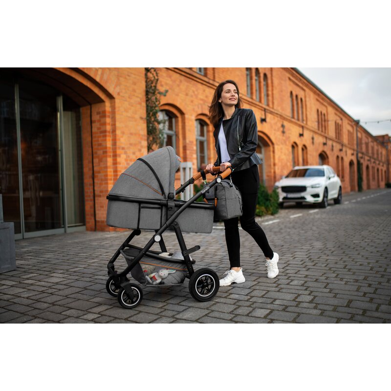 Carucior Lionelo Amber 3 in 1, Aluminiu, Negru - imagine 6