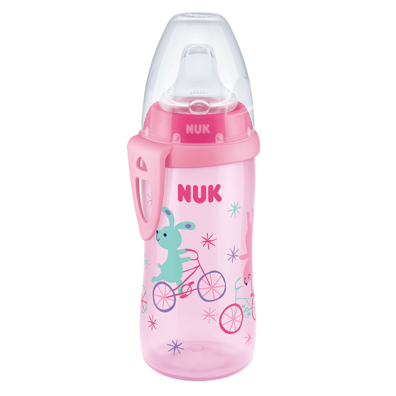 Cana Nuk Active 300 ml Roz cu Adaptor Silicon - imagine 2