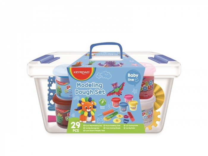 Set Plastilina Keyroad Baby Line, 6 Culori + 22 Unelte