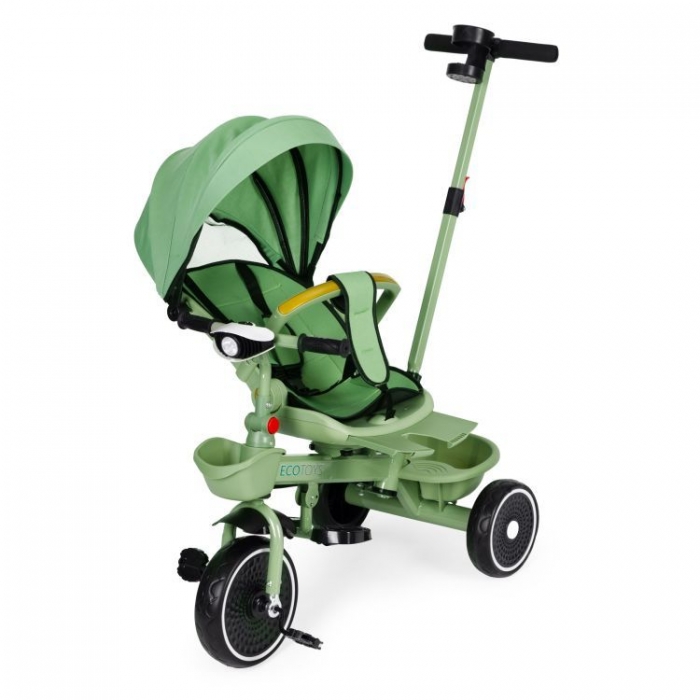 Tricicleta Ecotoys 2-in-1 Verde | Scaun 360° - imagine 6