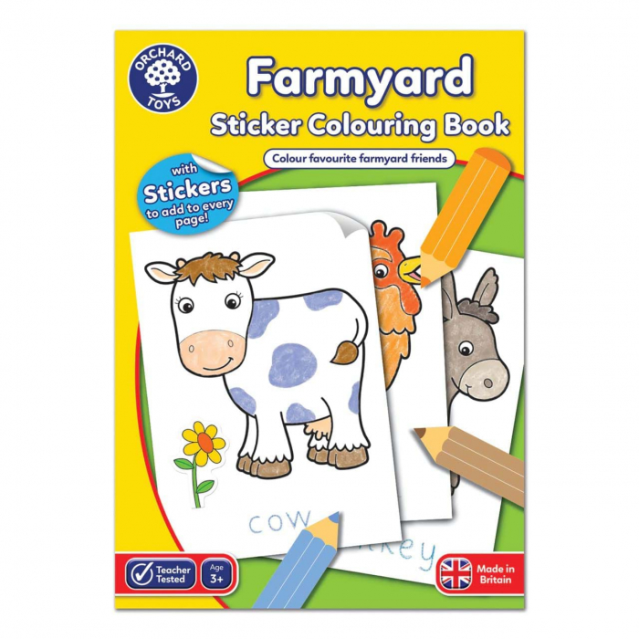 Carte de Colorat Farmyard Orchard Toys + Abtibilduri