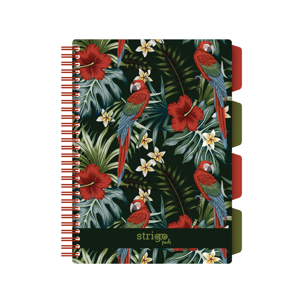 Caiet Spirala Strigo Tropical B5, Matematica, Floral