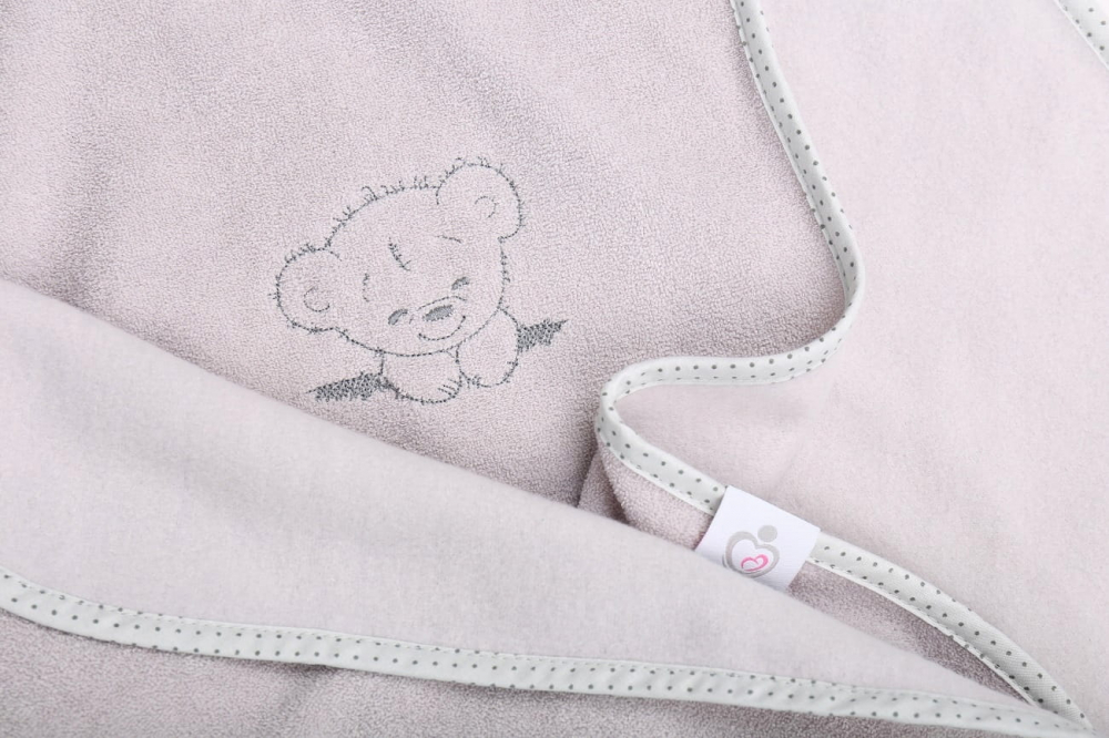 Poncho de Baie BabyMam Gri cu Glugă, 126x60cm - imagine 6