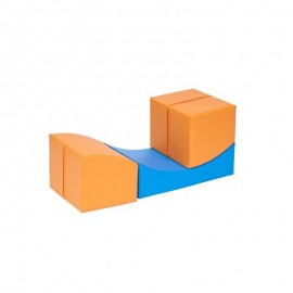 Canapea Confort Novum Albastru-Orange | Design Pliabil - imagine 2