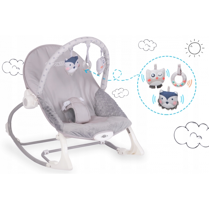Balansoar Ricokids 7308 Gri cu Vibrații - imagine 3