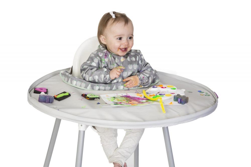 Kit Hranire Tidy Tot Baveta si Tava Gri Antimurdarie - imagine 8