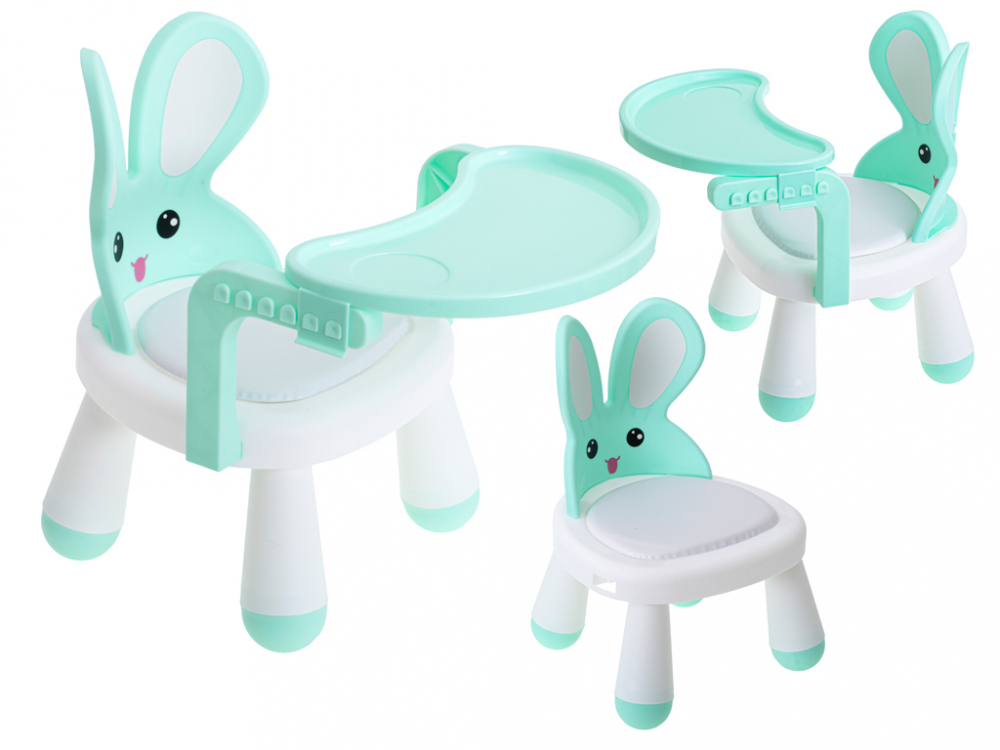 Scaun Masa Ikonka 2in1 Little Bunny Verde