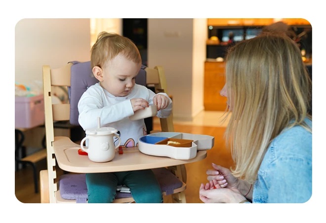 Farfurie Silicon 4 in 1 Kidnort Bej | Mese Variate - imagine 5
