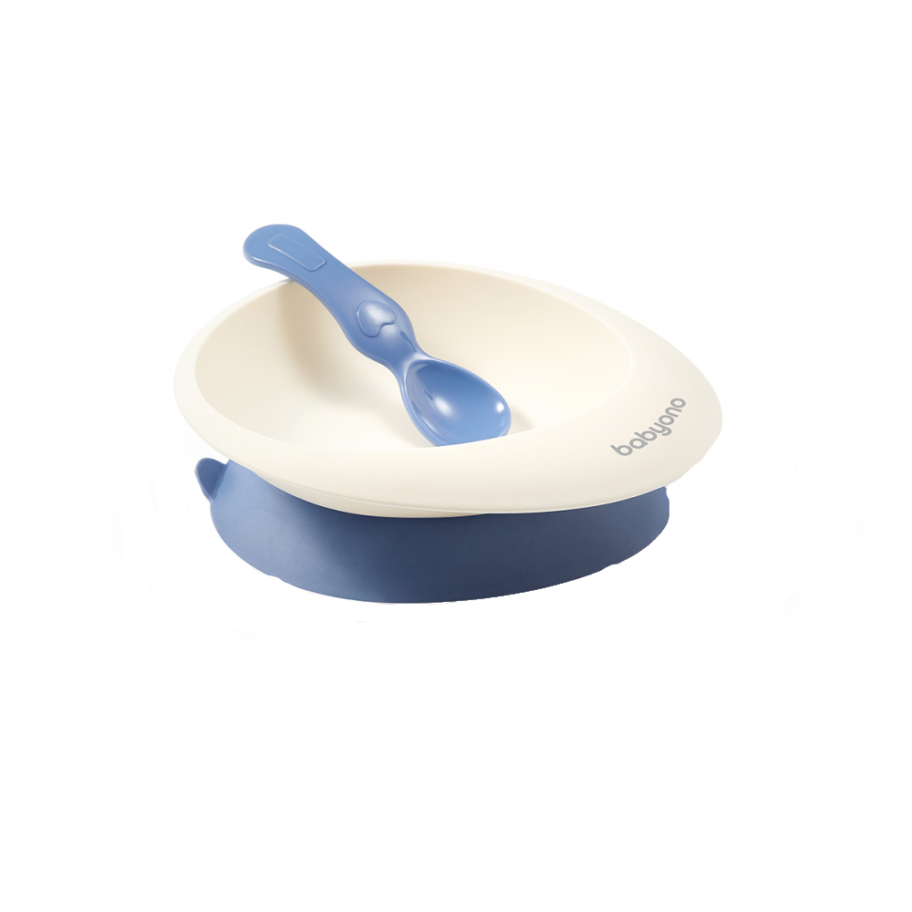 Set castron Babyono albastru - Hranire sigura - imagine 8